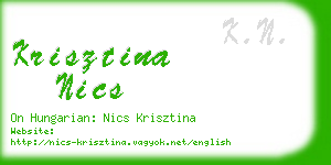 krisztina nics business card